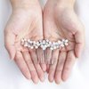 JJAKAWIN Bride Pearl Wedding Hair Comb Silver Hair Piece Rhinestone Headpiece Bridal Hair Accessories for Women and Girls HC043