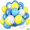 Yellow Blue Balloon, 60 PCS 12 Inch Sponge Theme Balloons Metallic Blue Yellow White Balloons for Kids Cartoon Sponge Party Baby Shower Birthday Party Supplies Sponge Party Decorations