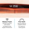 ZEUS Handmade Saw Cut Beard Comb – Mustache & Beard Grooming Comb for Men (Traditional) V11