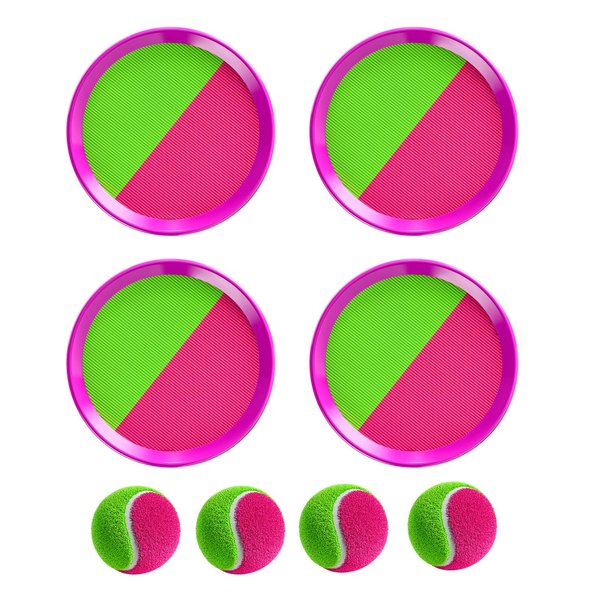 TEMI Outdoor Toys Gifts for 3 4 5 6 7 8 Year Old Kids Boys Girls, Toss and Catch Ball Set with 4 Paddles 4 Balls,Beach Toys Outside Toys Yard Games Outdoor Games for 3 4 5 6 Year Old Boys Girls Kids