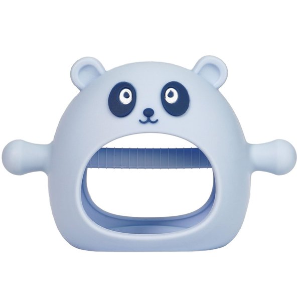 Baby Silicone Teething Toy, Never Drop Baby Soft Teething Mitten, Chew Baby Teether for Shower Gift & Baby Registry, Teething Pain Relief Baby Gift (blue)