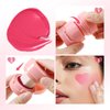 Boobeen Liquid Blush for Cheeks, Buildable & Blendable Face Blusher, Cheek Stamp Blush with Heart-shaped Applicator, Lightweight Air Cushion Blush for Velvet Matte Finish