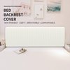 Easy-Going Stretch Bed Headboard Slipcover, Small Square Jacquard Furniture Cover, Dustproof Protector Cover for Bedroom Decor (Queen, Cream)
