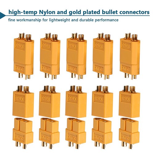 WEISHUJI 10 Pairs XT60 Connector, XT60 Male Female Bullet Connectors, XT60 Drone Connectors for RC Lipo Battery
