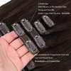 Clip in Hair Extensions Real Human Hair 16Inch 120g/set Straight Human Hair Clip in Extensions 7pcs Thick Remy Brazilian Human Hair Clip ins for Women Dark Brown Color