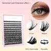 Gemonad DIY Lash Extension Kit Individual Lashes Cluster D Curl Eyelash Extension Kit 40D 8-16mm Mix Lash Clusters with Lash Bond and Seal and Lash Applicator Tool for Self Application at Home
