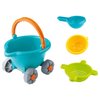 HABA Sand Bucket Scooter - 4 Piece Nesting Beach Toy Set - Toddler Summer Toys & Toddler Beach Essentials with Sand Bucket, Sieve, Shovel, & Pail on Wheels - Perfect Beach Toys for Toddlers 1-3