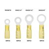 HKS 100PCS Heat Shrink Ring Terminals -Yellow 12-10 AWG - Tinned Red Copper 1.0mm 4 Sizes #10,1/4",5/16",3/8" - Marine Electrical Wire Connector Kit - Waterproof and Insulated Crimp Terminals Set