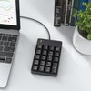 Wired Number Pad, USB Numeric Keypad 19 Key Number Keypad Keyboard for Laptop PC Computer Notebook, Big Print Letters - Black