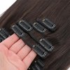 BUGUQI Clip In Hair Extensions Real Human Hair For Women 16 Inches 7 pcs 120g Darkest Brown Color Real Hair Extensions Straight Clip In Human Hair INS (16 Inch, Darkest Brown Color)