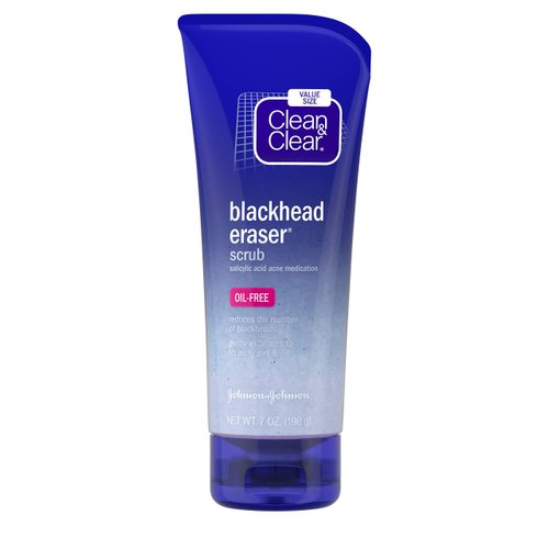 Clean & Clear Blackhead Eraser Exfoliating Face Wash Scrub with 2 Salicylic Acid Acne Medication Oil Free Daily Facial Scrub for AcneProne Skin to Treat Acne and Reduce Blackheads, 7 Oz