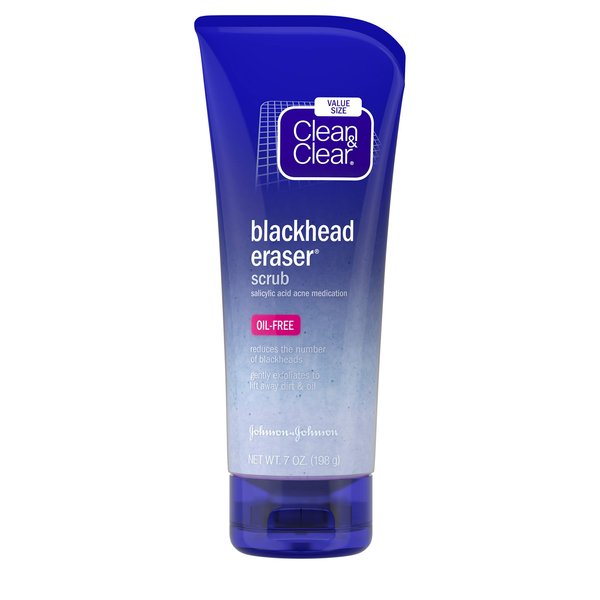 Clean & Clear Blackhead Eraser Exfoliating Face Wash Scrub with 2 Salicylic Acid Acne Medication Oil Free Daily Facial Scrub for AcneProne Skin to Treat Acne and Reduce Blackheads, 7 Oz