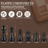 Chess Pieces Plastic Pawn Chess Pieces 95 mm/ 3.7 Inch King's Height Tournament Chess Set with Storage Bag for Chess Board Game, Set of 32 Chess, White and Black (Pieces Only)