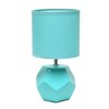 Simple Designs LT2065-BLU Round Prism Mini Table Lamp with Matching Fabric Shade, Blue