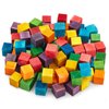 Bright Creations 100 Piece Wooden Blocks for Crafts, Colorful Small Cubes (6 Colors, 0.6 in)