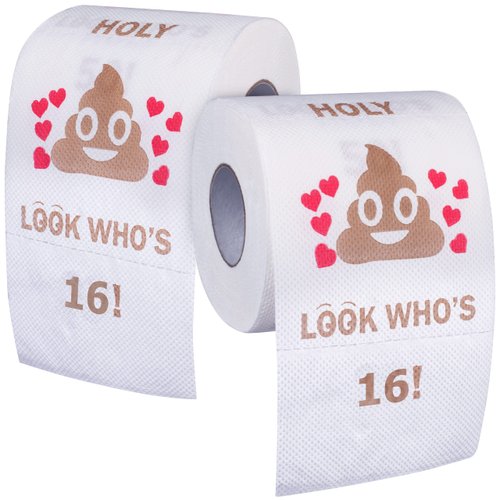 ETHINKIO Sweet 16 Birthday Gifts For Girls And Boys - Funny Toilet Gag Gift - Happy 16th Birthday Gifts For 16 Year Old - Sweet 16 Birthday Party Decorations Supplies Ideas For Girl and Boy - 2 Rolls