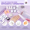 Saviland French Acrylic Nail Kit: Beginner Nail Kit Acrylic Set Easy to Use Acrylic Powder and Liquid Set with Half Cover Nail Tips Acrylic Nail Brushes Nail Tools for DIY French Manucure Kit