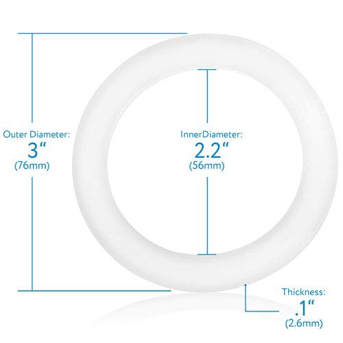 Impresa Products 4 Pack Spa Hot Tub Pump Heater Union Gasket/O-Ring - 2.2'' ID 3'' OD'' Flat Gasket Works on Variety of Spas…