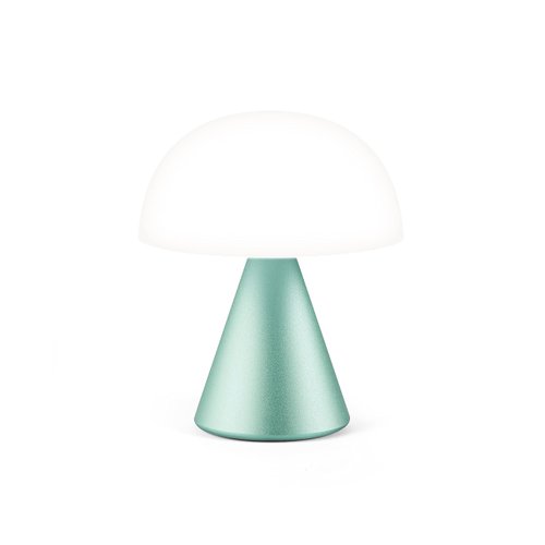 Lexon Mina M Mushroom Lamp - Portable Bedside Light for Bedrooms, Kids & Nursery - 9 LED Color Rechargeable Table Lamp with 24h Light & Dimmer, Medium - Mint