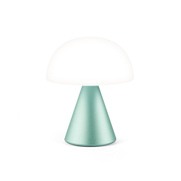 Lexon Mina M Mushroom Lamp - Portable Bedside Light for Bedrooms, Kids & Nursery - 9 LED Color Rechargeable Table Lamp with 24h Light & Dimmer, Medium - Mint