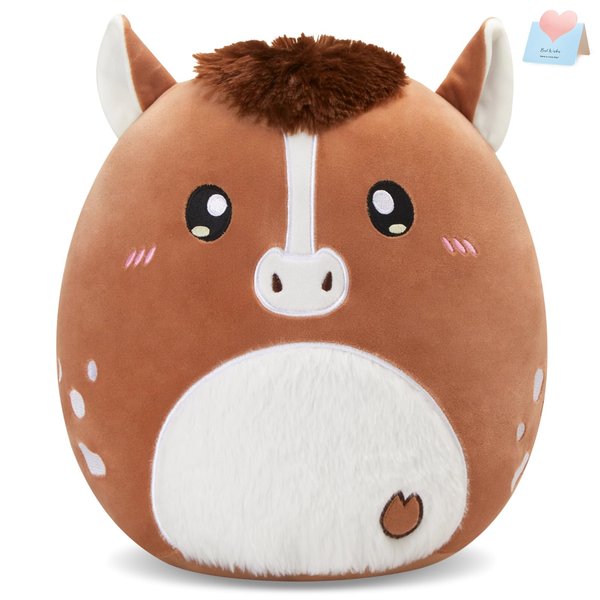 Glow Guards 12-Inch Quarter Horse Plush Pillow Cute Horse Stuffed Animal Soft Horse Plush Toy Stuffed Animals Horse Birthday Gift for Boys Girls Kids,Quarter Horse