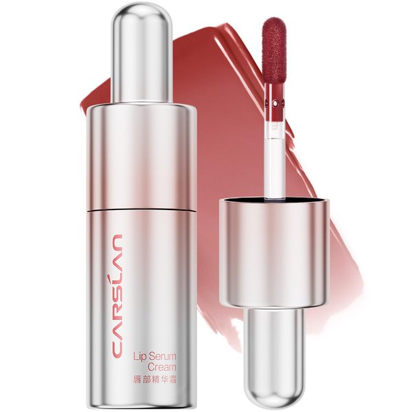 CARSLAN Hydrating Lip Serum Cream, Longlasting Moisturizing, Lightweight Lip Gloss, Semi-Matte Lipstick with Vitamin E, Crithmum Maritimum Essential oil, C201