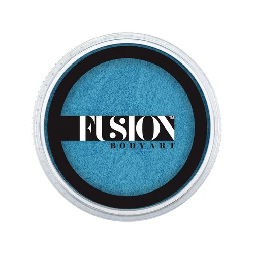Fusion Body Art Pro Face Paint | Pearl Winter Blue (25gm), Professional Quality Water Activated Shimmery Face and Body Paint Supplies Single Metallic Makeup Cake Hypoallergenic, Non-Toxic, Safe