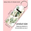 KLLRO RUO Chapstick Holder Keychain Fashion Lipstick Sleeve Lip Balm Portable Pocket Lip Gloss Tube Holder Clip-on Makeup Travel Accessories - Watercolor Green Floral Plant