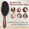 RAVEGO Hair Brush, Boar Bristles Hair Brush for Women Men Kids, Boar & Nylon Bristle Brushes for Smoothing Massaging Scalp Detangling Wet/Dry Hair, Reduce Frizz Dry Restore Natural Shine