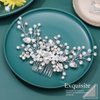 Easedaily Crystal Bride Wedding Hair Comb Silver Rhinestone Bridal Hair Piece Pearl Headpiece Hair Accessories for Women