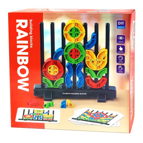 rokt&razo Creative Building Block Set for Toddlers, 30 Pattern Cards, Open-Ended Play Toy for Sensory Development and Problem Solving Skills