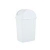 Superio Small 2.5 Gallon Plastic Trash Can with Swing Top Lid, Compact Slim Waste Bin for Under Desk, Office, Bedroom, Bathroom, Dorm Room, 10 Qt. Portable Garbage Can (White)