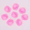 Acxico 10pcs Plastic Mini Miniature Cute Western Cowgirl Pink Cowboy Hat for Doll Dress Up Party Accessories
