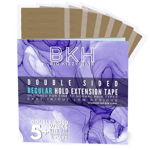 Big Kizzy Hair Extensions Tape - Regular Hold - Fits Most Tape in Hair Extensions, 4cm x .8cm Tap...