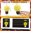 Gemscream 12 Sets Light Bulb Plush Toy Squeeze Stress Balls with 12 You Light up My World Greeting Cards 12 Lights Plush Key Chain Lightbulb Stuffed Toy for Classroom Exchange (Yellow)