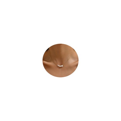 foyjoey Dainty Pearl Necklaces for Women Simple Gold Five Pearls Pendant Necklace Bridesmaid Wedding Mothers Day Jewelry