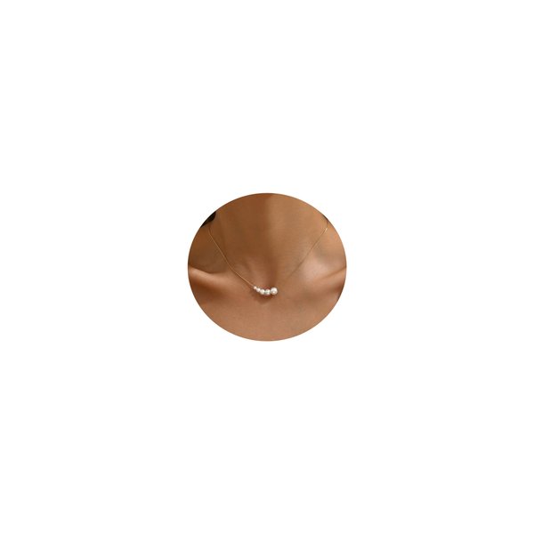 foyjoey Dainty Pearl Necklaces for Women Simple Gold Five Pearls Pendant Necklace Bridesmaid Wedding Mothers Day Jewelry