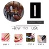 MISUD Long Coffin Press on Nails Ballerina Fake Nails Glossy Glue on Nails White French Tip Acrylic Nails Pink Gradient False Nails with Design 24 pcs