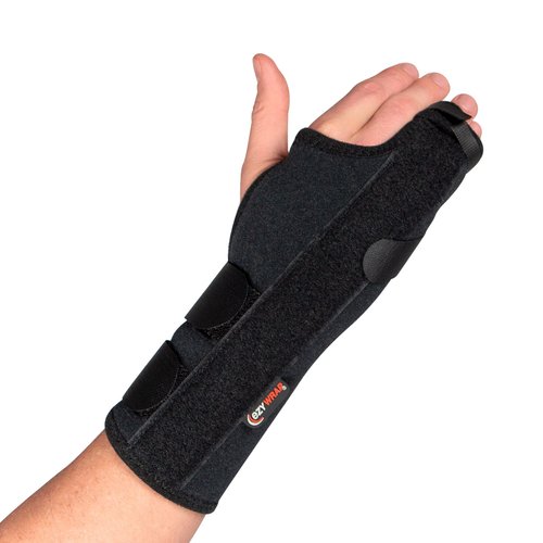 Ezywrap The Boxer Orthosis Orthopedic Hand & Wrist Brace | Wrist Brace for Women & Men | Wrist Support Strap for Sprain, Wrist Sleeve, Metacarpal Wrap Brace | Regular | Right | (Single/Black)