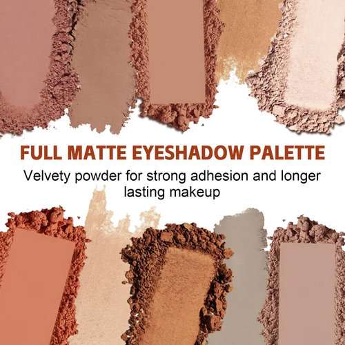 GEUUFEA 10 Colors Neutral Eyeshadow Palette, Matte and Shimmer Eye Makeup Palette, Highly Pigmented Blendable Eye Shadow Powder, Create a Glamorous Smoky Nude Makeup