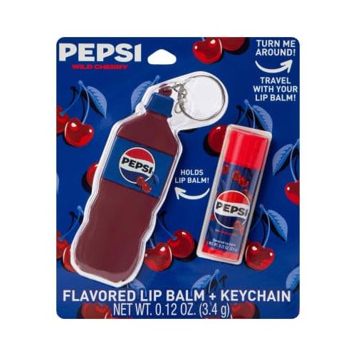 Wild Cherry Soda Flavored Lip Balm & Keychain 0.12 oz (Pack of 1)