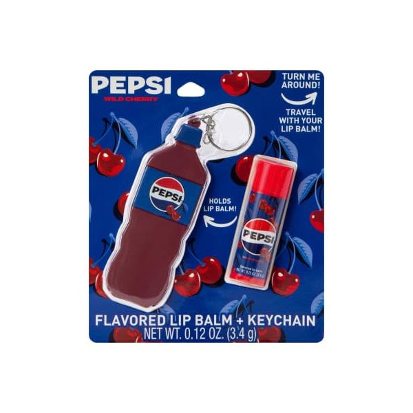 Wild Cherry Soda Flavored Lip Balm & Keychain 0.12 oz (Pack of 1)