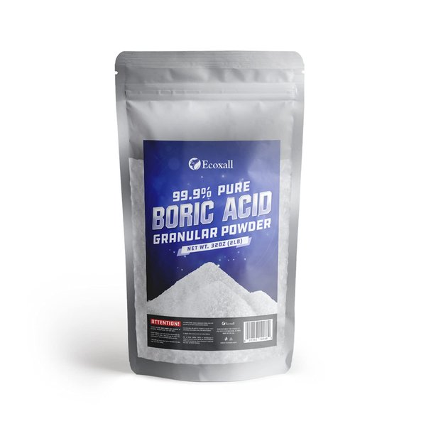 Ecoxall Boric Acid Granular Powder - 2 Pound - 99.9% Pure Granular Powder - Highly Effective Multipurpose Cleaner - Kitchen Cleaner, Laundry Stain Remover and Deodorizer - Industrial Grade Strength