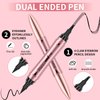 Microblading Eyebrow Pencil, 2-in-1 Dual-Ended Eyebrow Pen and Eyeliner with 4 Forks, Precise and Slim eye brow pencils for women brown, Natural,Long-lasting, Waterproof Eyebrow Pencil (Light Brown)