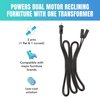 Dual Motor Power Supply Kit - Universally Compatible Power Supply for Electric Reclining Furniture - with Y Splitter Extension Cord & 2-Pin Connector - 29V 2A Adapter for Loveseats, Chairs and Sofas