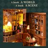 3D Wooden Puzzle Bookends, 2025 New DIY Book Nook Kit, Magic Book House Model Building Kit Insert Decor with Sensor Light, Stand Bookshelf for Home Decorative Books Ornaments (New Secret Castle)