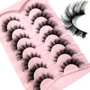 False Eyelashes Wispy Lashes Natural Look Fake Eyelashes Cat Eye Lashes Mink Fluffy Strip False Lashes Fox Eye Lashes Pack 7 Pairs (7Pairs2hao)