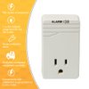 Woods Surge Protector Adapter For 900 Joules Of Protection With One 3-Prong Outlet And Surge Protection Alarm (Wall Mounted, Light Grey)
