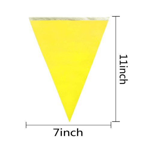 TSMD Solid Yellow Pennant Banners Flags String DIY Bunting Flags,Party Decorations for Grand Opening,Kids Birthday,Party Events Celebration