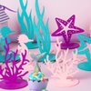 6Pcs/Pack Pink Mermaid Party Decoration DIY Felt Table Centerpiece Under The Sea Party Decorations for Ocean Theme Girl Little Mermaid Birthday Baby Shower Party Supplies